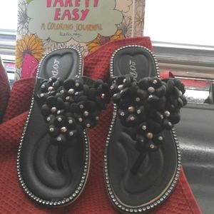 Sparkle toes flip flops